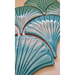 Armada Çini 17x17 Cm Turkuaz İstiridye Balık Pulu Seramik