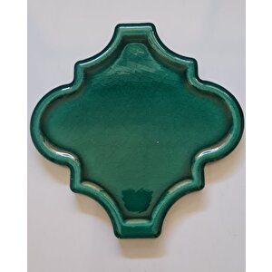12x12 Ottoman Rölyefli Arabesk Yeşil Çini