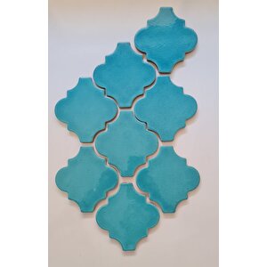 Armada Çini 12x12 Ottoman Düz Arabesk Turkuaz Çini