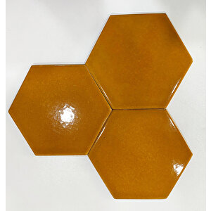 15 X 17 Cm Düz Karamel Altıgen Seramik