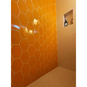 Armada Çini 15 X 17 Cm Düz Karamel Altıgen Seramik