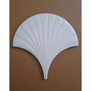 17x17 Cm Beyaz İstiridye Balık Pulu Seramik