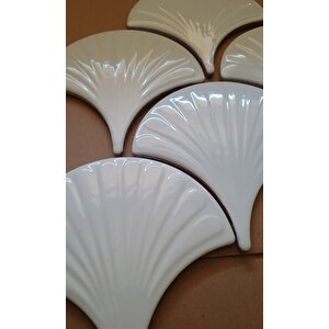 Armada Çini 17x17 Cm Beyaz İstiridye Balık Pulu Seramik