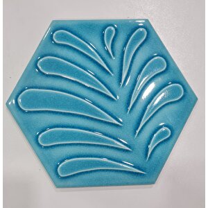 Armada Çini 15 X 17 Cm Yaprak Turkuaz Altıgen Seramik
