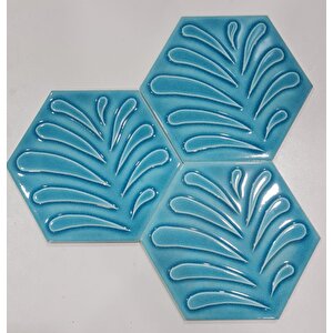 Armada Çini 15 X 17 Cm Yaprak Turkuaz Altıgen Seramik