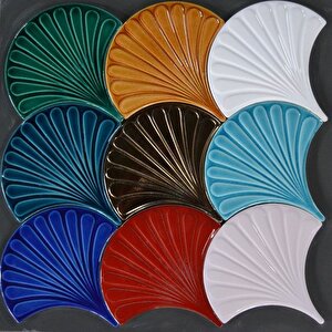 17x17 Cm Karamel İstiridye Balık Pulu Seramik