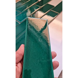 7x21 Cm Düz Yeşil Çini Seramik