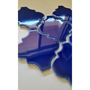 Armada Çini 12x12 Ottoman Düz Arabesk Kobalt Çini