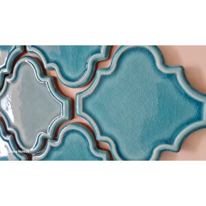 Armada Çini 12x12 Ottoman Rölyefli Arabesk Turkuaz Çini