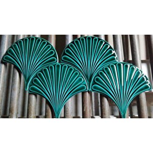 Armada Çini 17x17 Cm Koyu Yeşil İstiridye Balık Pulu Seramik