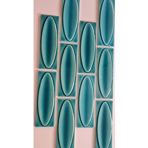 Armada Çini 7x21 Cm Elips Turkuaz Çini Seramik