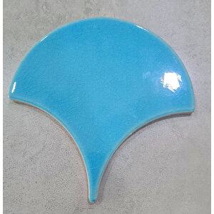 17x17 Cm Turkuaz Balık Pulu Seramik
