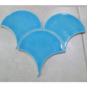 Armada Çini 17x17 Cm Turkuaz Balık Pulu Seramik