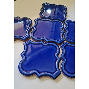 Armada Çini 12x12 Ottoman Rölyefli Arabesk Kobalt Çini