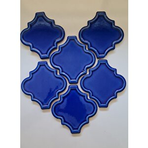 Armada Çini 12x12 Ottoman Rölyefli Arabesk Kobalt Çini