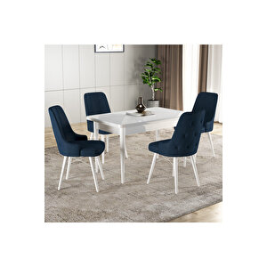 Gadagrup Hera Serisi Mdf Mutfak-salon Masa Sandalye Takımı (4 Sandalyeli) Beyaz Renk