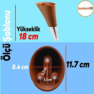 Clara Mobilya Kanepe Tv Ünitesi Konsol Koltuk Ayağı Ahşap Desenli Ceviz Krom 18 Cm (4 Adet)