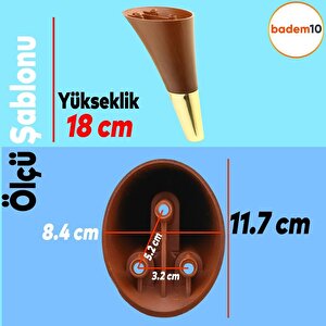 Clara Mobilya Kanepe Tv Ünitesi Konsol Koltuk Ayağı Ahşap Desenli Ceviz Altın 18 Cm (4 Adet)