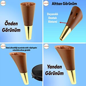 Clara 6'lı Set Mobilya Koltuk Kanepe Baza Çekyat Yatak Tv Ünite Destek Ayağı Kahverengi 18 Cm Ayak