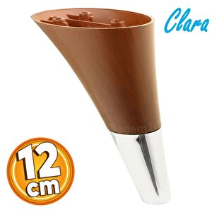 Clara Mobilya Kanepe Sehpa Tv Ünitesi Baza Koltuk Ayağı Kahverengi Krom Renk 12 Cm (4 Adet)