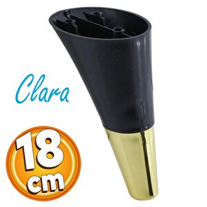 Clara Mobilya Kanepe Sehpa Tv Ünitesi Baza Koltuk Ayağı Siyah Gold Renk 12 Cm (4 Adet)