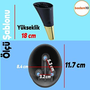 Clara Mobilya Kanepe Sehpa Tv Ünitesi Baza Koltuk Ayağı Siyah Gold Renk 12 Cm (4 Adet)
