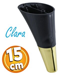 Clara Mobilya Kanepe Sehpa Tv Ünitesi Baza Koltuk Ayağı Siyah Gold Renk 15 Cm (4 Adet)