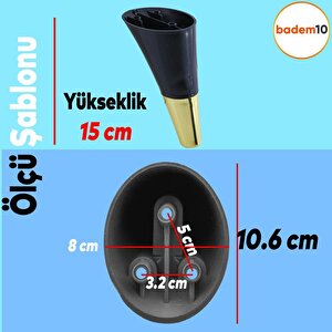 Clara Mobilya Kanepe Sehpa Tv Ünitesi Baza Koltuk Ayağı Siyah Gold Renk 15 Cm (4 Adet)