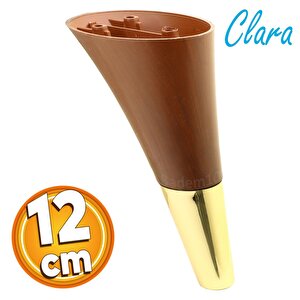 Clara Mobilya Kanepe Sehpa Tv Ünitesi Baza Koltuk Ayağı Kahverengi Ceviz Gold Renk 12 Cm (4 Adet)