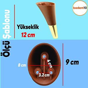 Clara Mobilya Kanepe Sehpa Tv Ünitesi Baza Koltuk Ayağı Kahverengi Ceviz Gold Renk 12 Cm (4 Adet)