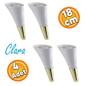 Clara Mobilya Kanepe Tv Ünitesi Konsol Koltuk Ayağı Krem Gold Renk 18 Cm (4 Adet)