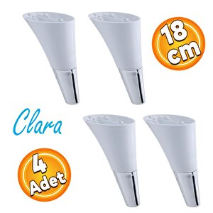 Clara Mobilya Kanepe Tv Ünitesi Konsol Koltuk Ayağı Beyaz Krom Renk 18 Cm (4 Adet)