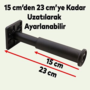 Clara 6'lı Set Mobilya Koltuk Kanepe Konsol Yatak Tv Ünite Destek Ayağı 18 Cm Ayakları Siyah
