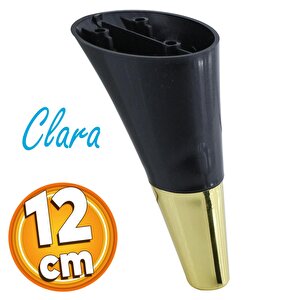 Clara Mobilya Kanepe Sehpa Tv Ünitesi Baza Koltuk Ayağı Siyah Gold Renk 12 Cm (4 Adet)