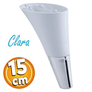 Clara Mobilya Kanepe Sehpa Tv Ünitesi Baza Koltuk Ayağı Beyaz Krom Renk 15 Cm (4 Adet)