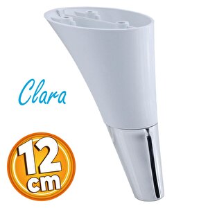 Clara Mobilya Kanepe Sehpa Tv Ünitesi Baza Koltuk Ayağı Beyaz Krom Renk 12 Cm (4 Adet)