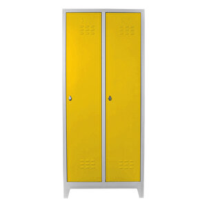 2 Li Standart Soyunma Dolabı Gri-sarı