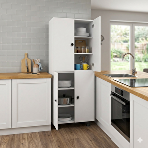 Lavin Tamamı Mdf 6 Raflı Çok Amaçlı Mutfak Banyo Ayakkabılık Dolabı 60cm