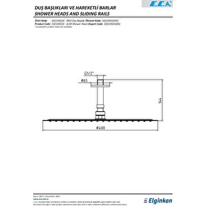 Eca İnce  40 Cm Yuvarlak Tavandan Tepe Duş Başlığı 102145016