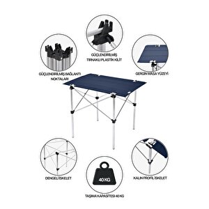 50x70 Cm Kamp Masası Katlanabilir Masa, Piknik Bahçe Balkon Plaj Masası, Taşıma Çantalı Masa