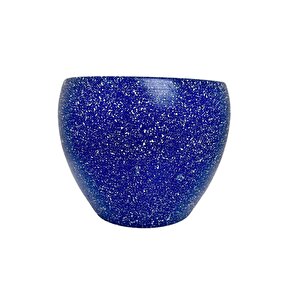 Lacivert Granit Toprak Saksı Saksılık Salon Çiçeklik - 15 Cm