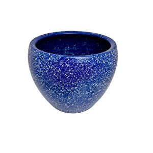 Bitki Tasarımı Lacivert Granit Toprak Saksı Saksılık Salon Çiçeklik - 15 Cm