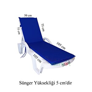 Mi̇rzade Şezlong Mi̇nderi̇ Standart Su Geçi̇rmez Malzeme-saks Mavi̇