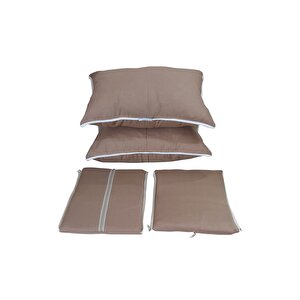 Mi̇rzade Eli̇t Salincak Mi̇nderi̇ Su İti̇ci̇ Kumaş Gri̇ Sünger Fermuarli Set-sütlü Kahve Drk 7444