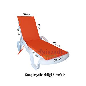 Mi̇rzade Şezlong Mi̇nderi̇ Standart  Su Geçi̇rmez Malzeme-turuncu