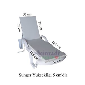 Mi̇rzade Şezlong Mi̇nderi̇ Standart Su Geçi̇rmez Malzeme-krem