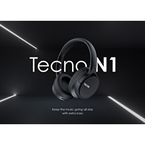 Tecno Nightingale-n1 Kablosuz Wireless Extra Bass Kulaklık Siyah