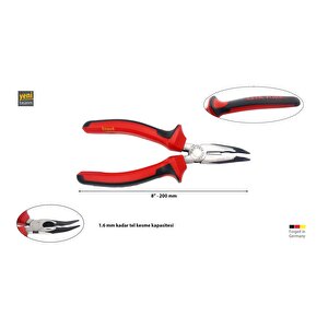 200 Mm Eğri Kargaburun Polisajlı-duotech Sap E16-41-0200