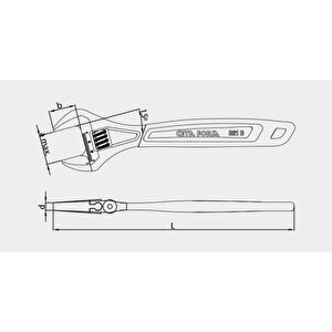Ceta Form 375 Mm 15" Kurbağacık Anahtar B21-375b Fosfat Kaplı Pvc
