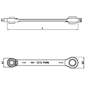 Ceta Form B07-b01 4’lü Cırcırlı Kombine Anahtar 10 - 13 - 17 - 19mm